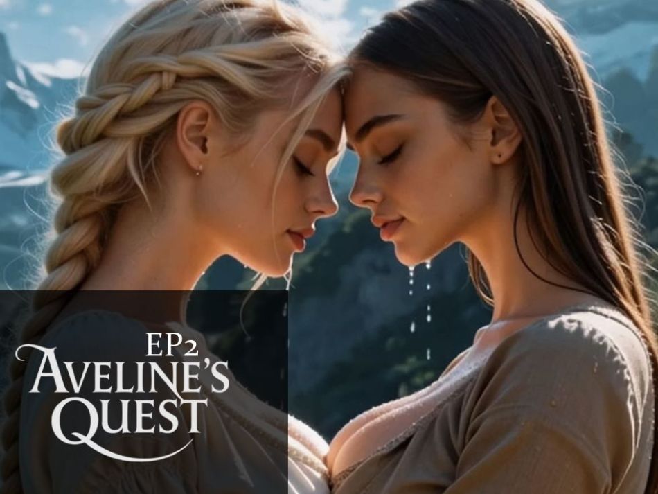Two hot babes hugging each others in Aveline's quest Ep 2 ai futa animation