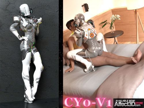 CY0-V1porn game, guy fucking a sex robot in his bed