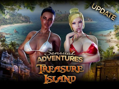 Treasure Island futanari porn game with two hot babes in bikini