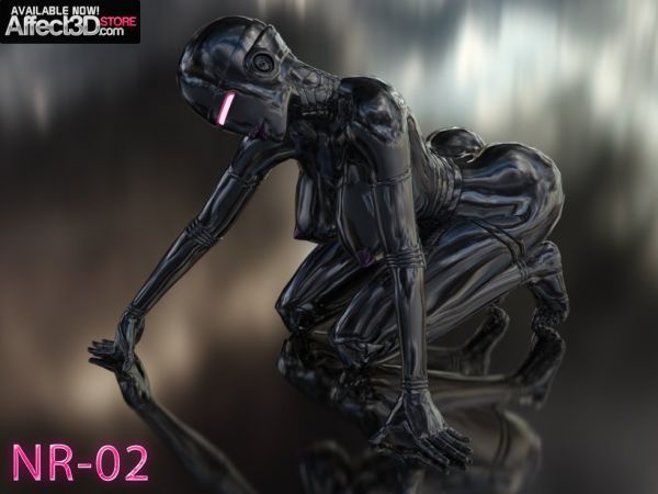 NR-02 porn game, black sex robot kneel