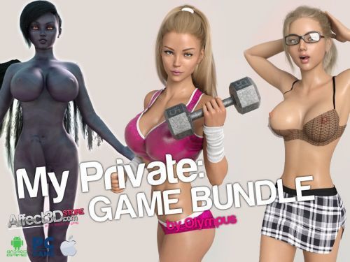 Olympus3DX My Private: Game Bundle porn game, 3d animated blonde in pink gym outfit holding a barbell